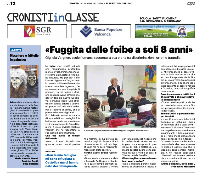 cronisti di classe articolo vincitore